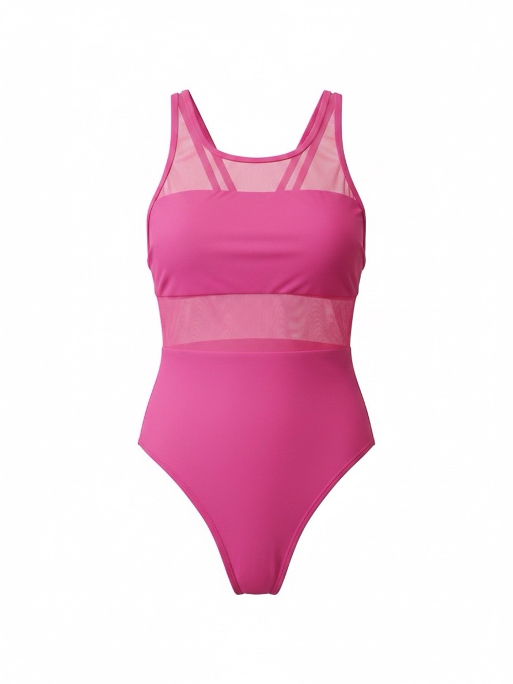 Nike Women's Mesh V-Back One-Piece Swimsuit — Laser Fuchsia (New with Tags)